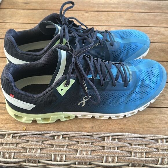 ON Cloudflow Men’s Ink/Meadow Running Sneakers 12.5 - Picture 3 of 8